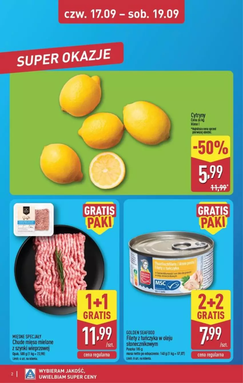 Gazetka promocyjna Aldi - Oferta weekendowa - ważna 17.09 do 19.09.2026 - strona 2 - produkty: Gra, Mięsne specjały, Olej, Tuńczyk