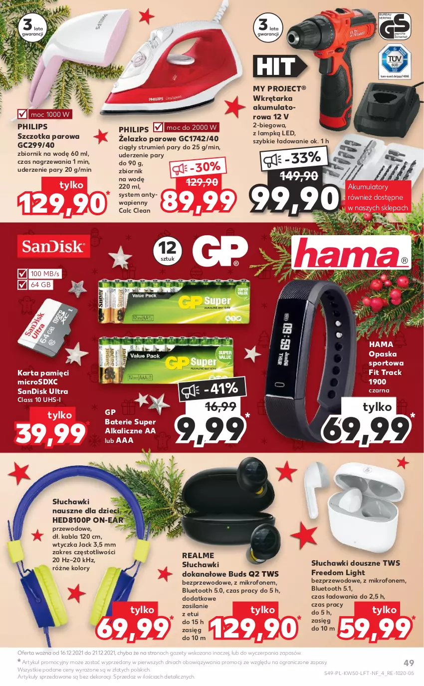 Gazetka promocyjna Kaufland - OFERTA TYGODNIA - ważna 16.12 do 21.12.2021 - strona 49 - produkty: Akumulator, Dzieci, Gra, Hama, Karta pamięci, Mikrofon, Opaska, Philips, Por, Rum, Silan, Słuchawki, Sport, Szczotka, Tarka, Wkręt, Wkrętarka