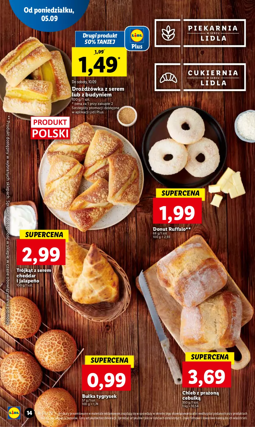 Gazetka promocyjna Lidl - GAZETKA - ważna 05.09 do 07.09.2022 - strona 18 - produkty: Bułka, Cheddar, Chleb, Donut, Fa, Gry, Ser