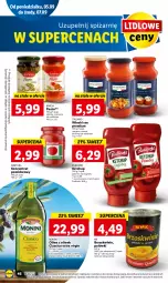 Gazetka promocyjna Lidl - GAZETKA - Gazetka - ważna od 07.09 do 07.09.2022 - strona 50 - produkty: Ketchup, Koncentrat pomidorowy, Dawtona, Sos, Por, Gin, Pesto, Brzoskwinie, Oliwa z oliwek, Monini, Pudliszki, Oliwa