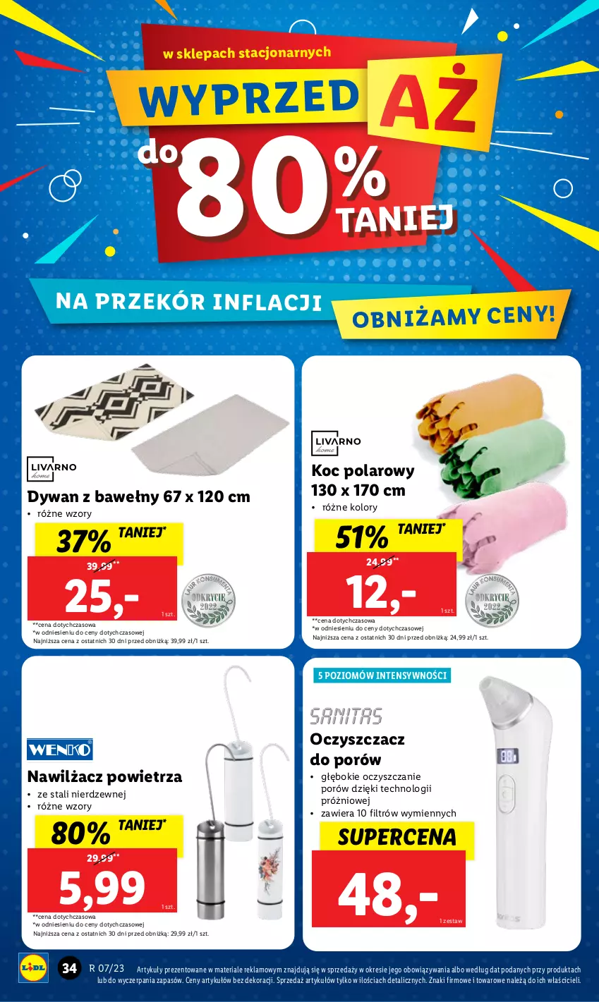 Gazetka promocyjna Lidl - GAZETKA - ważna 13.02 do 18.02.2023 - strona 36 - produkty: Dywan, Koc, Nawilżacz powietrza, Por