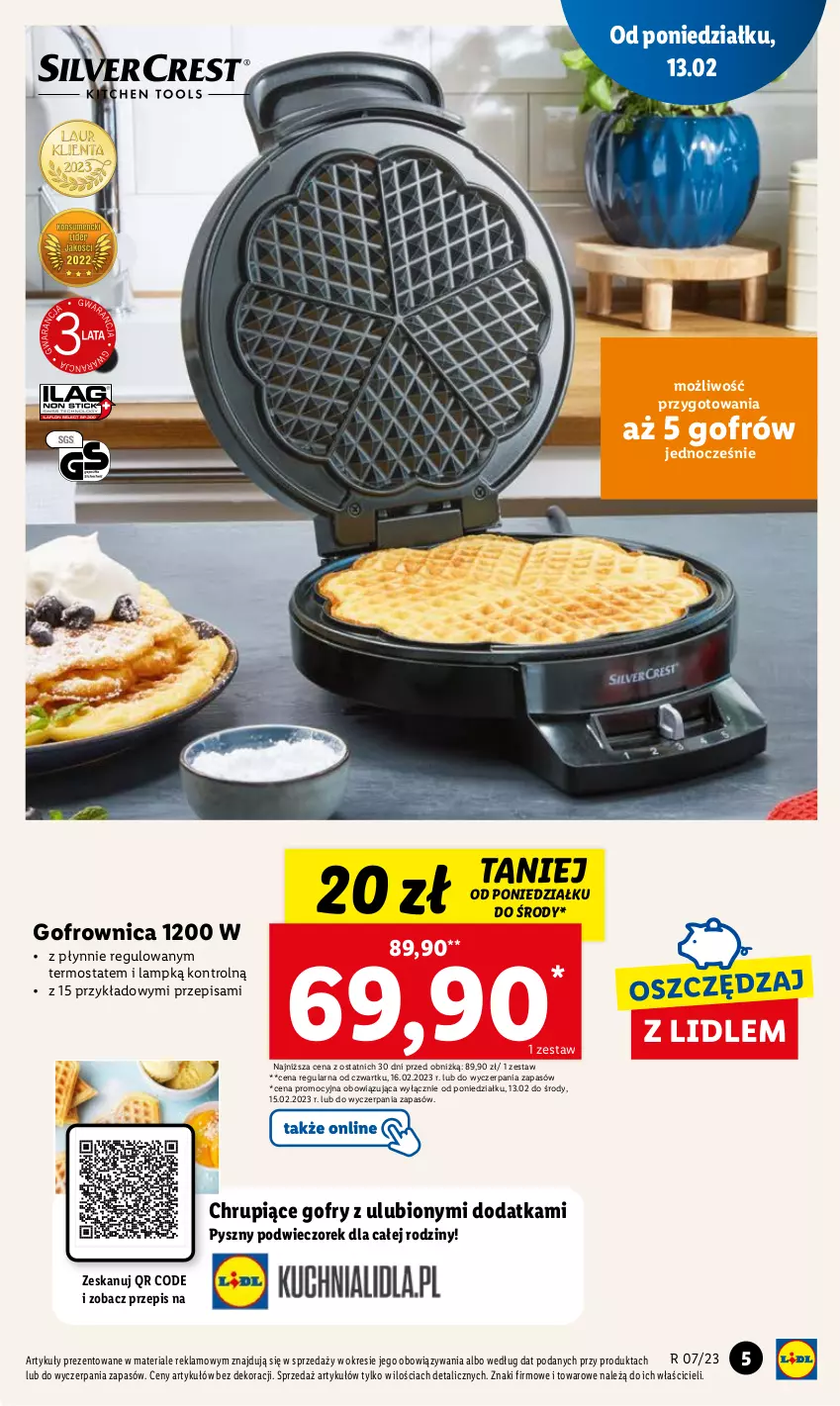 Gazetka promocyjna Lidl - GAZETKA - ważna 13.02 do 18.02.2023 - strona 5 - produkty: Gofrownica, Gofry, Termos