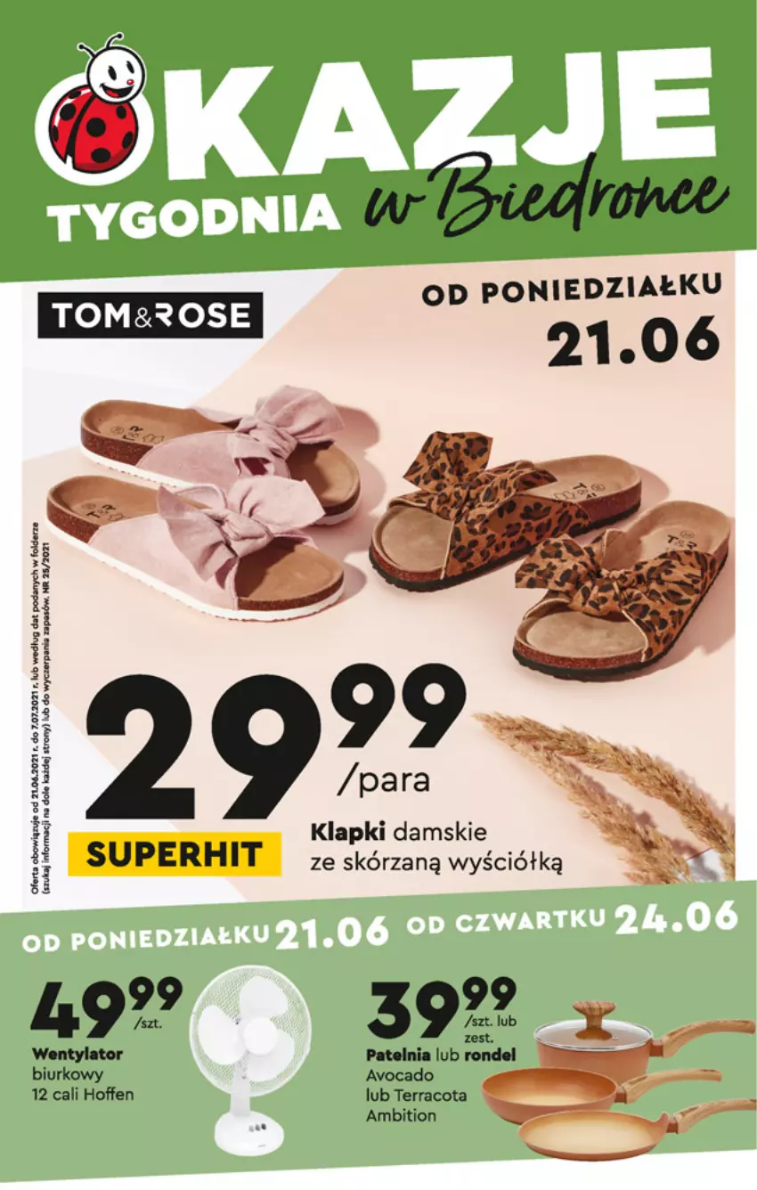 Gazetka promocyjna Biedronka - Okazje tygodnia - ważna 21.06 do 07.07.2021 - strona 1 - produkty: Ambition, Avocado, Biurko, HP, Klapki, Patelnia, Rondel