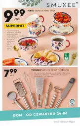 Gazetka promocyjna Biedronka - Okazje tygodnia - Gazetka - ważna od 07.07 do 07.07.2021 - strona 23 - produkty: Makaron, Sok, Ser, Por, Trzepaczka, Tarka, Talerz, Obieraczka, Kubek, Flora, Miska, Fa