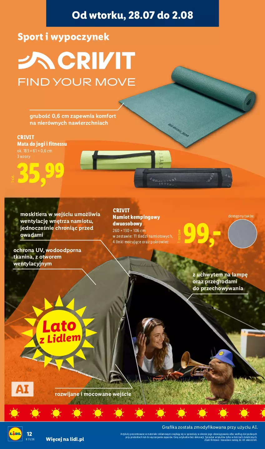 Gazetka promocyjna Lidl - Pol'and'Rock - ważna 28.07 do 01.08.2026 - strona 12 - produkty: Gra, Grafika, Mata do jogi, Namiot, Pokrowiec, Por, Sport