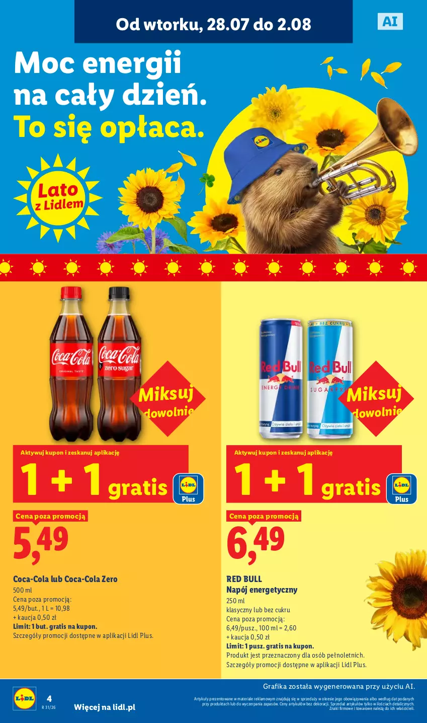 Gazetka promocyjna Lidl - Pol'and'Rock - ważna 28.07 do 01.08.2026 - strona 4 - produkty: Coca-Cola, Gra, Grafika, Napój, Napój energetyczny, Red Bull