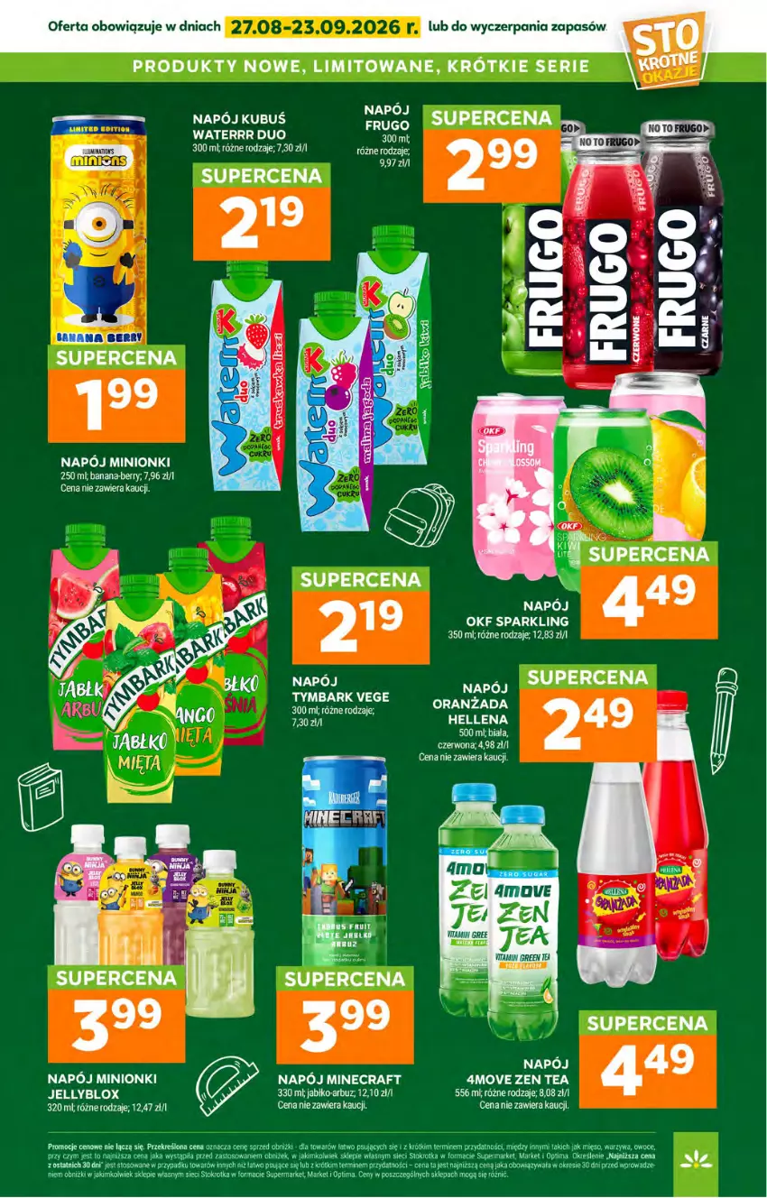 Gazetka promocyjna Stokrotka - Supermarket - ważna 27.08 do 02.09.2026 - strona 33 - produkty: Arbuz, LG, Mięso, Minecraft, Napój, Optima, Oranżada, Owoce, Ser, Tymbark, Warzywa