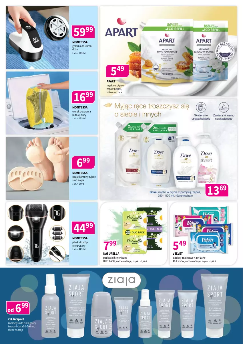 Gazetka promocyjna Drogerie Polskie - Gazetka - ważna 10.04 do 30.04.2026 - strona 6 - produkty: Golarka, Kosmetyki do pielęgnacji, Monte, Naturell, Naturella, Papier, Pilnik, Podpaski, Por, Sport, Top, Velvet, Ziaja