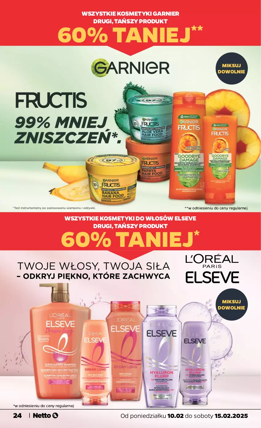 Gazetka promocyjna Netto - Od Poniedziałku - ważna 10.02 do 15.02.2025 - strona 24 - produkty: Elseve, Garnier