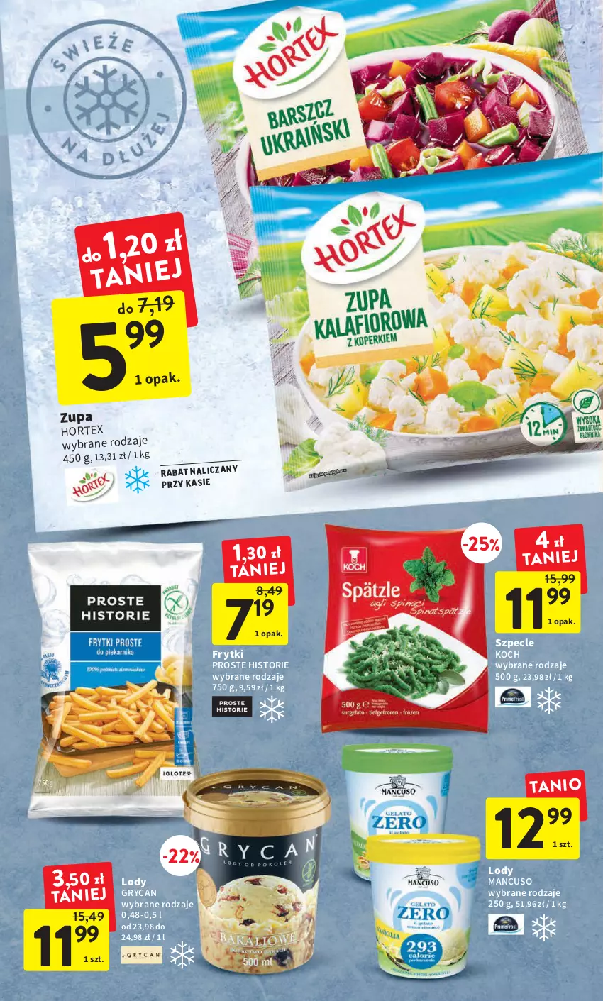 Gazetka promocyjna Intermarche - Gazetka Intermarche - ważna 09.03 do 15.03.2023 - strona 24 - produkty: Frytki, Gry, Hortex, Koc, Lody, Zupa