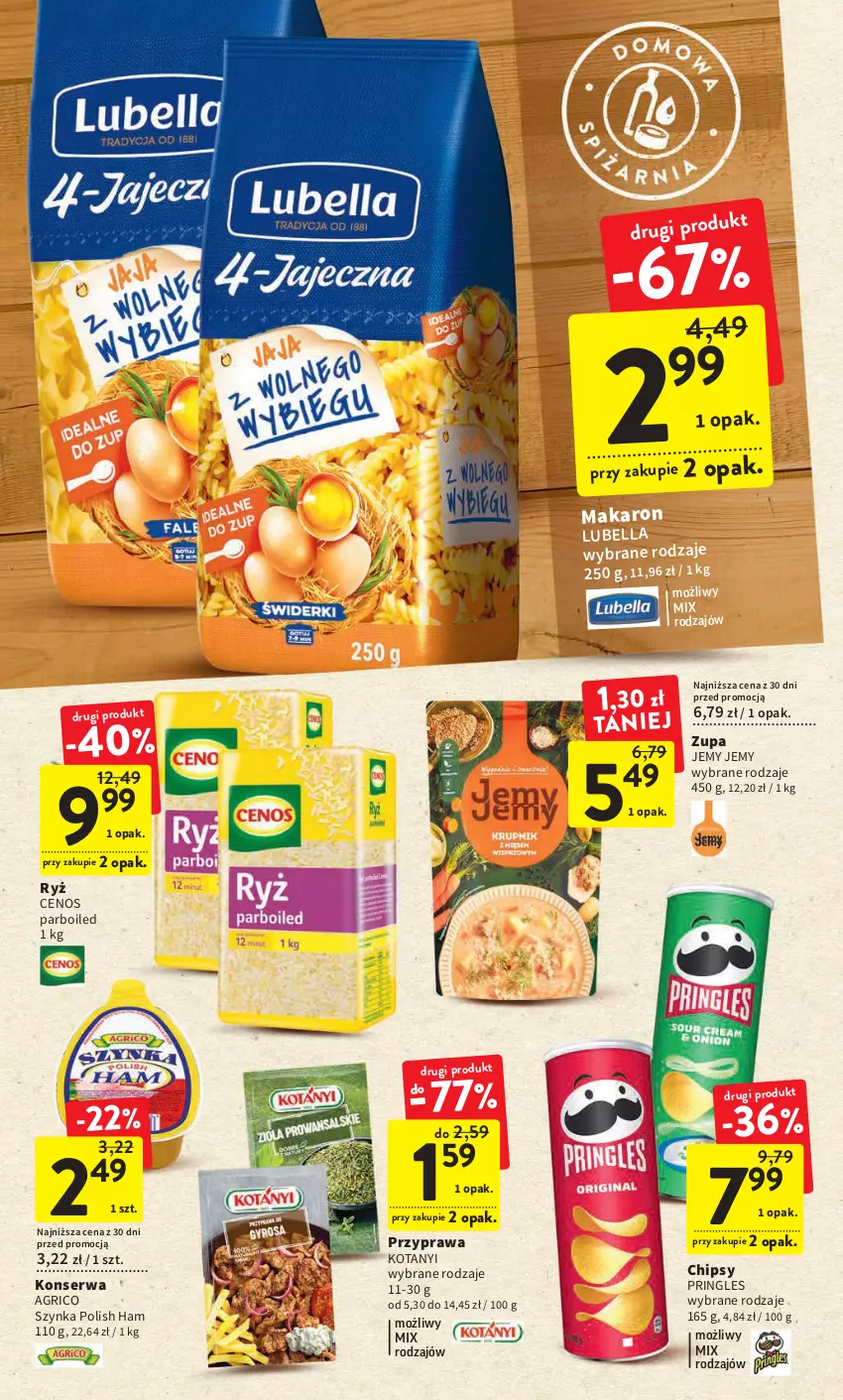 Gazetka promocyjna Intermarche - Gazetka Intermarche - ważna 09.03 do 15.03.2023 - strona 28 - produkty: Bell, Cenos, Chipsy, Makaron, Pringles, Ryż, Ser, Szynka, Zupa