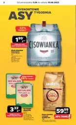 Gazetka promocyjna Netto - Artykuły spożywcze - Gazetka - ważna od 10.06 do 10.06.2023 - strona 2 - produkty: Ser, Salami, Kawa ziarnista, Kawa, Mlekovita, Lavazza, Woda mineralna, Ser salami, Woda, Cisowianka, Mleko