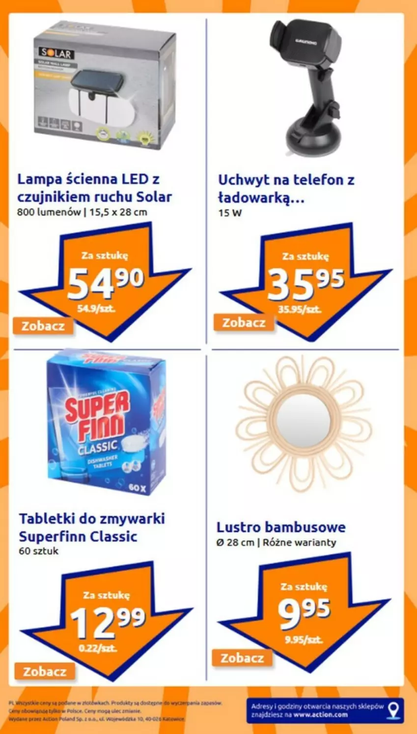 Gazetka promocyjna Action - ważna 29.01 do 04.02.2025 - strona 22 - produkty: Lampa, Lampa ścienna, Lion, Lustro, Tablet, Tabletki do zmywarki, Telefon, Zmywarki