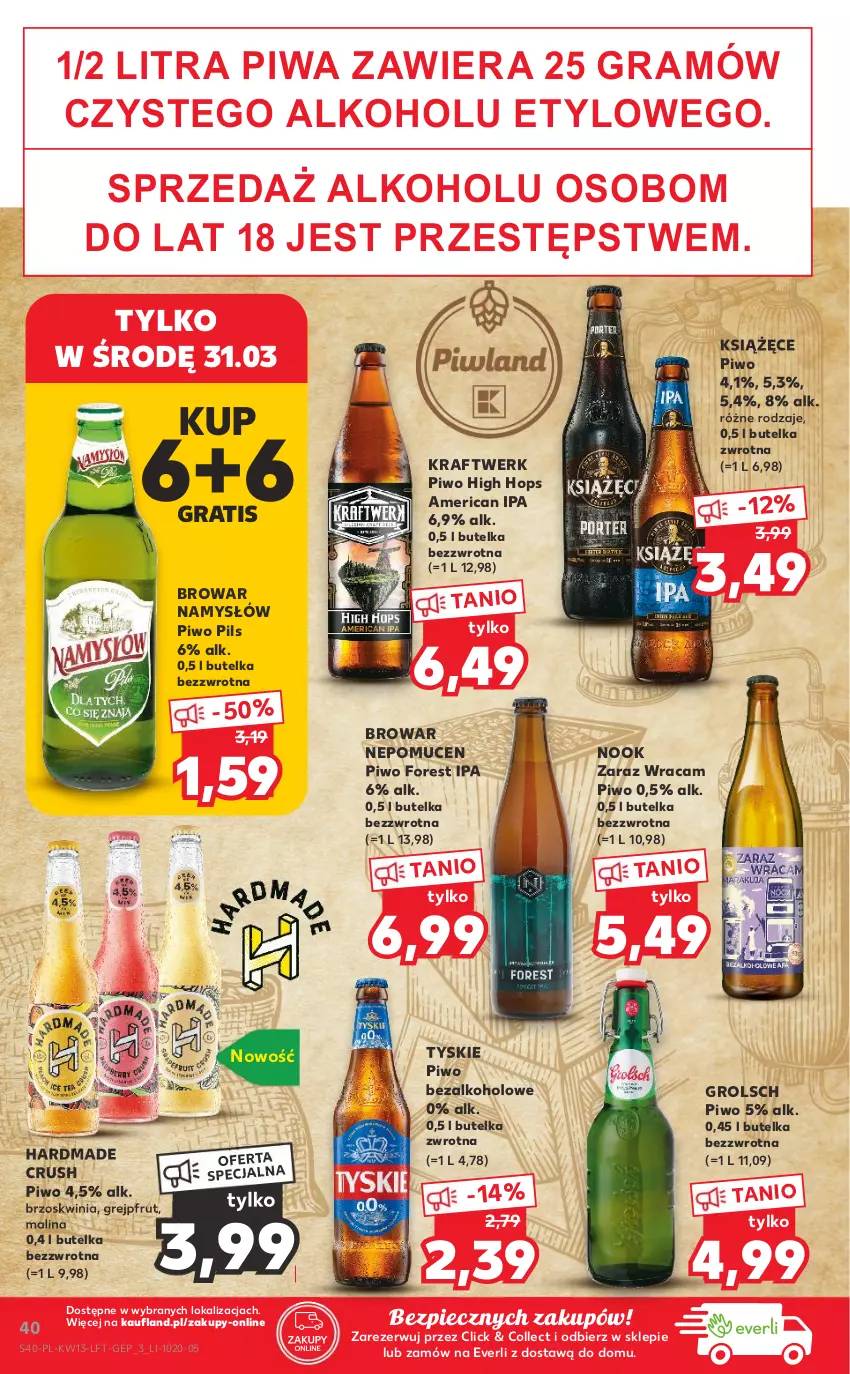 Gazetka promocyjna Kaufland - OFERTA TYGODNIA - ważna 31.03 do 07.04.2021 - strona 40 - produkty: Gra, Grejpfrut, Książęce, Namysłów, Piec, Piwa, Piwo, Tyskie