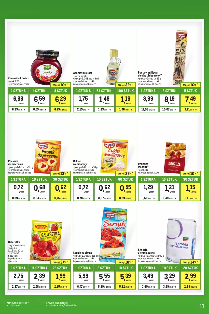 Gazetka promocyjna Makro - Kupujesz więcej płacisz mniej - oferta z alkoholem - ważna 01.06 do 30.06.2023 - strona 11 - produkty: Cukier, Cukier wanilinowy, Deser, Drożdże, Gala, Galaretka, Piec, Proszek do pieczenia, Ser, Skrobia ziemniaczana