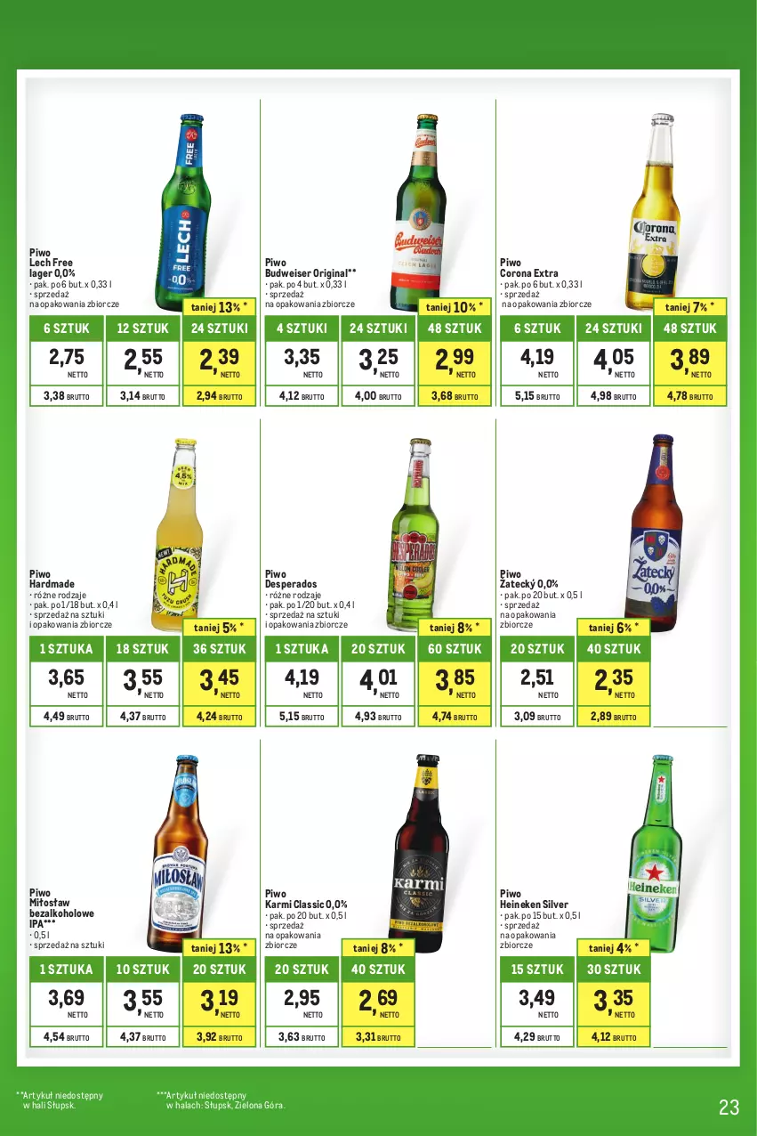 Gazetka promocyjna Makro - Kupujesz więcej płacisz mniej - oferta z alkoholem - ważna 01.06 do 30.06.2023 - strona 23 - produkty: Corona Extra, Desperados, Gin, Heineken, Karmi, Piwo, Ser