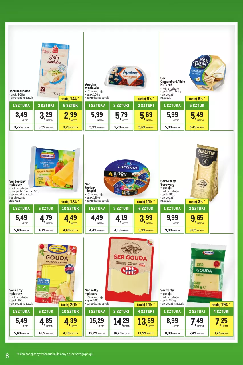 Gazetka promocyjna Makro - Kupujesz więcej płacisz mniej - oferta z alkoholem - ważna 01.06 do 30.06.2023 - strona 8 - produkty: Brie, Camembert, NaTurek, Por, Ser, Ser topiony, Tofu, Top