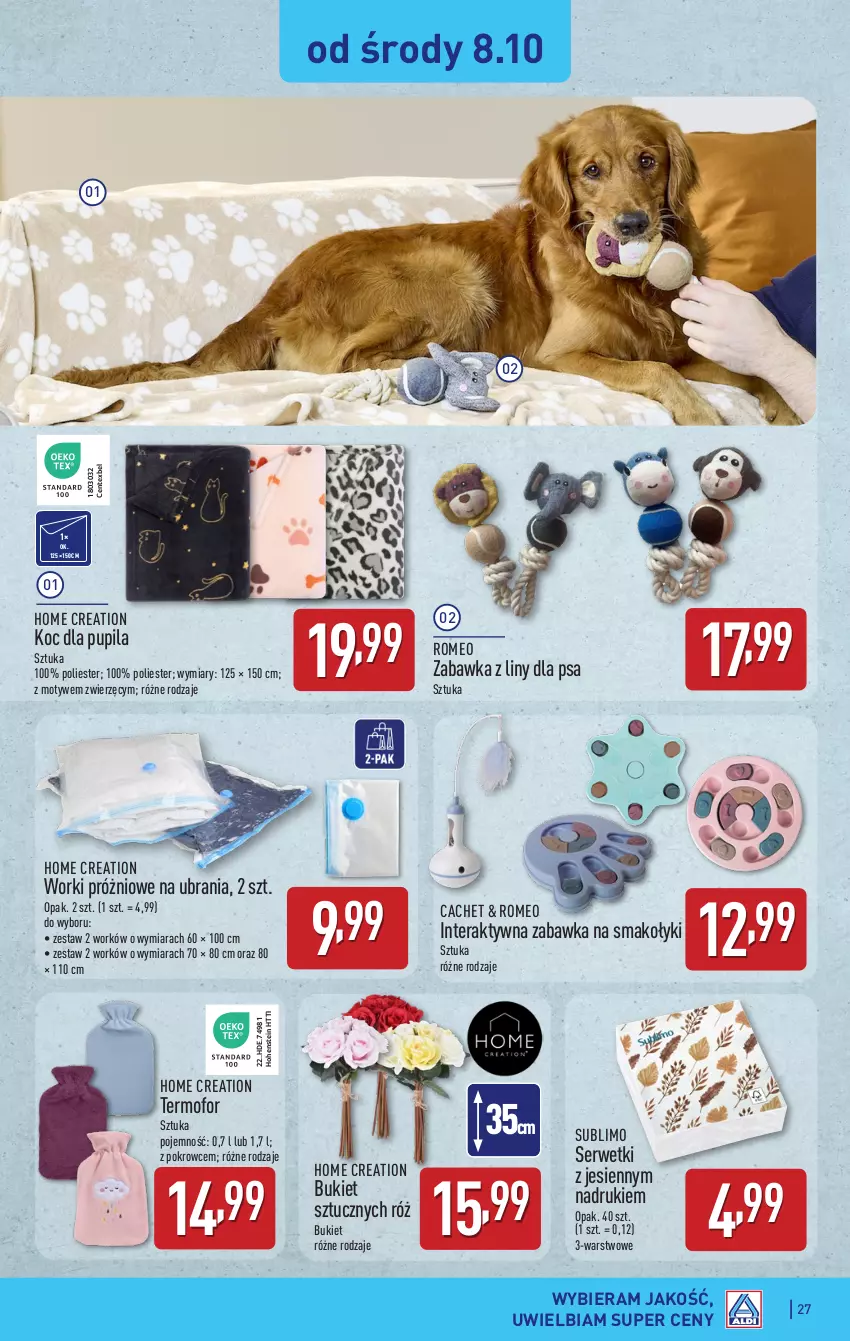 Gazetka promocyjna Aldi - Pełna oferta - ważna 06.10 do 11.10.2025 - strona 27 - produkty: Bukiet, Koc, Ser, Serwetki, Tera, Ubrania, Zabawka
