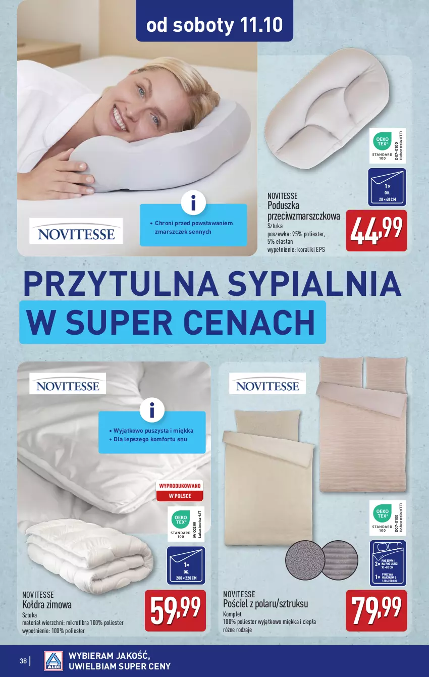 Gazetka promocyjna Aldi - Pełna oferta - ważna 06.10 do 11.10.2025 - strona 38 - produkty: Kołdra, Mars, Poduszka, Pościel, Poszewka, Sypialnia