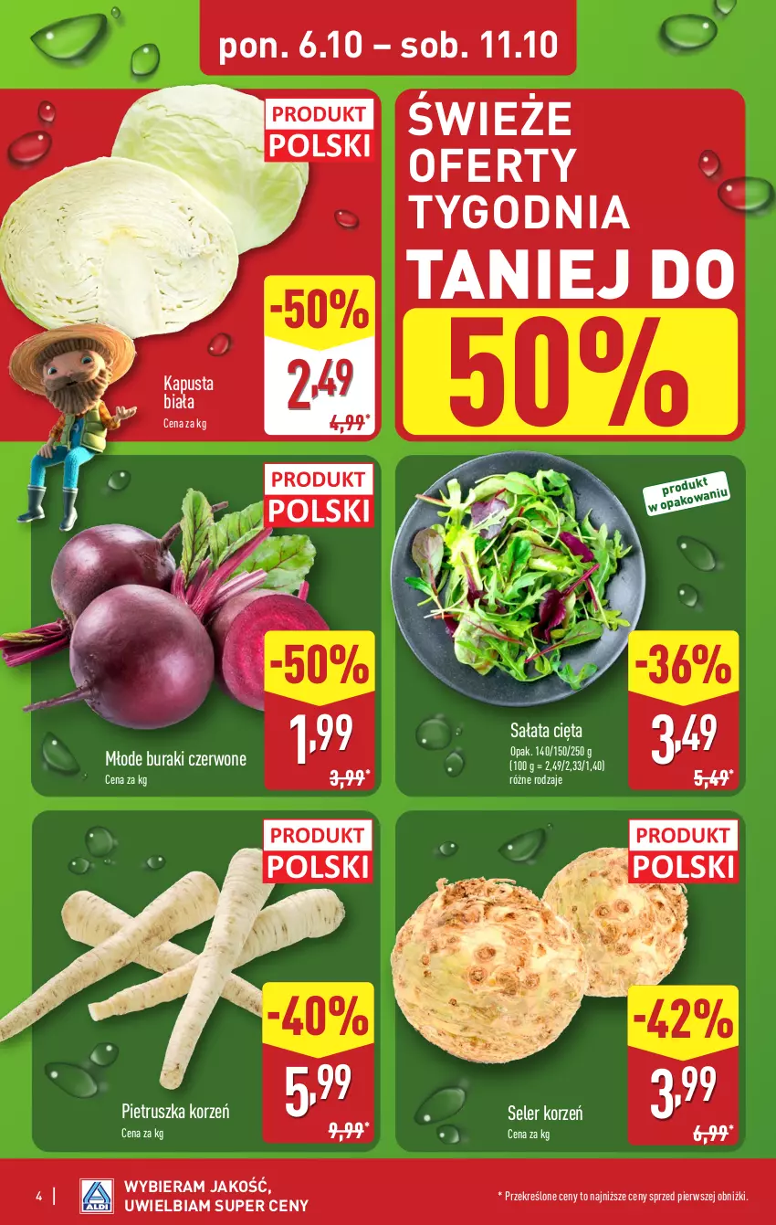 Gazetka promocyjna Aldi - Pełna oferta - ważna 06.10 do 11.10.2025 - strona 4 - produkty: Buraki, Pietruszka, Sałat, Seler korzeń