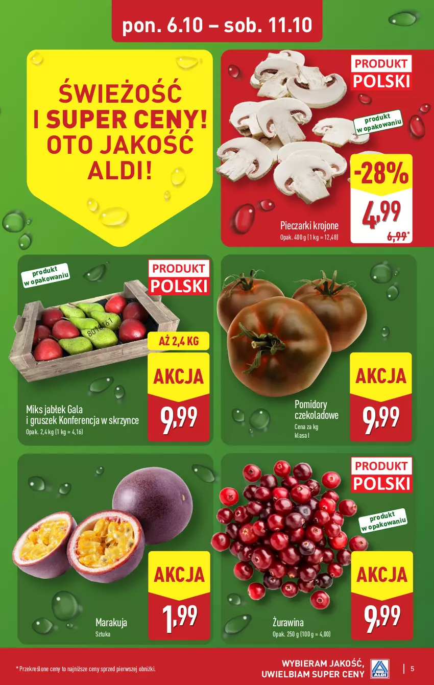 Gazetka promocyjna Aldi - Pełna oferta - ważna 06.10 do 11.10.2025 - strona 5 - produkty: Gala, Piec, Pieczarki krojone, Pomidory