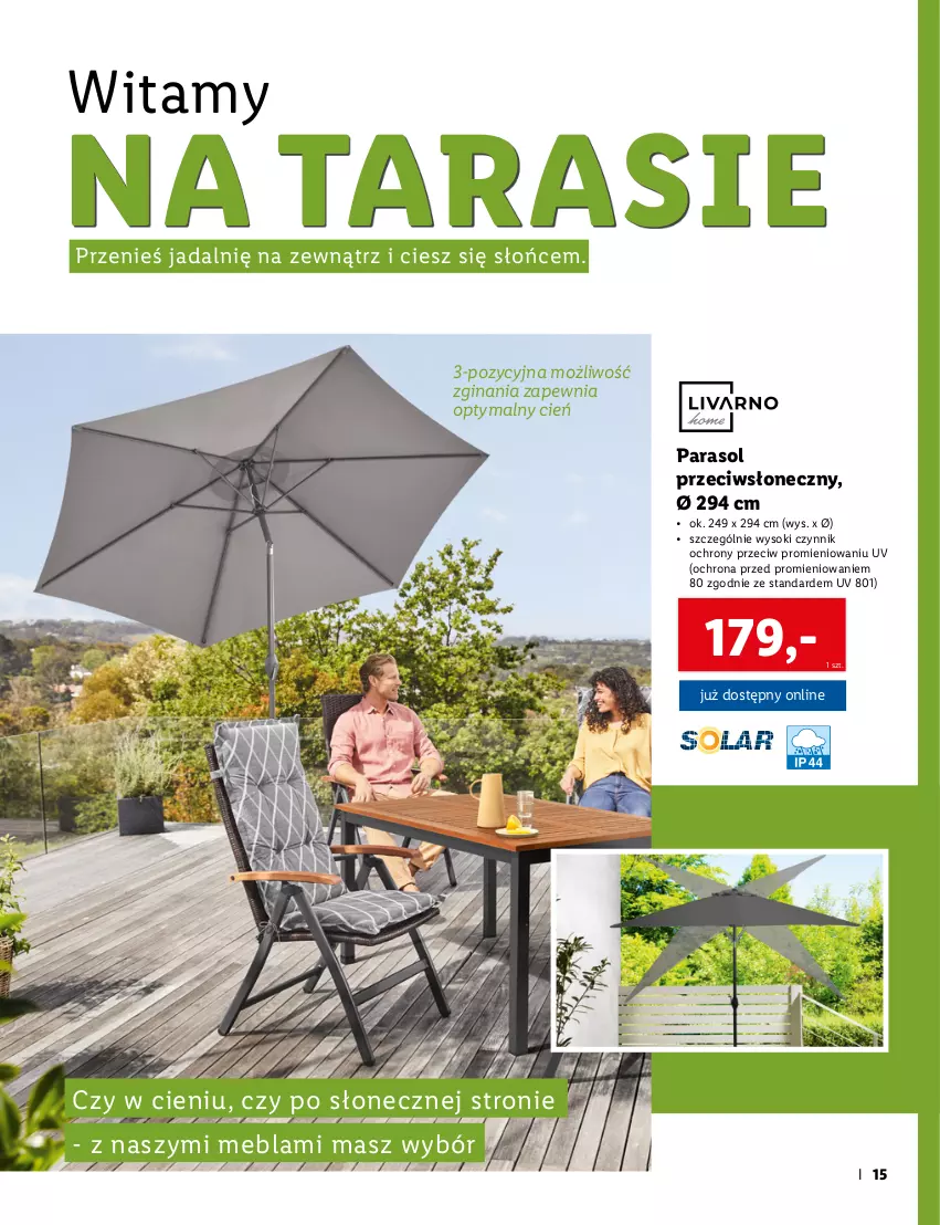 Gazetka promocyjna Lidl - KATALOG OGRÓD - ważna 25.04 do 12.06.2022 - strona 15 - produkty: Cień, Gin, Parasol, Sok