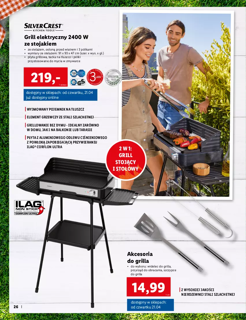 Gazetka promocyjna Lidl - KATALOG OGRÓD - ważna 25.04 do 12.06.2022 - strona 26 - produkty: Grill, Płyta, Pojemnik, Półka, Sok, Stojak, Szczypce, Widelec