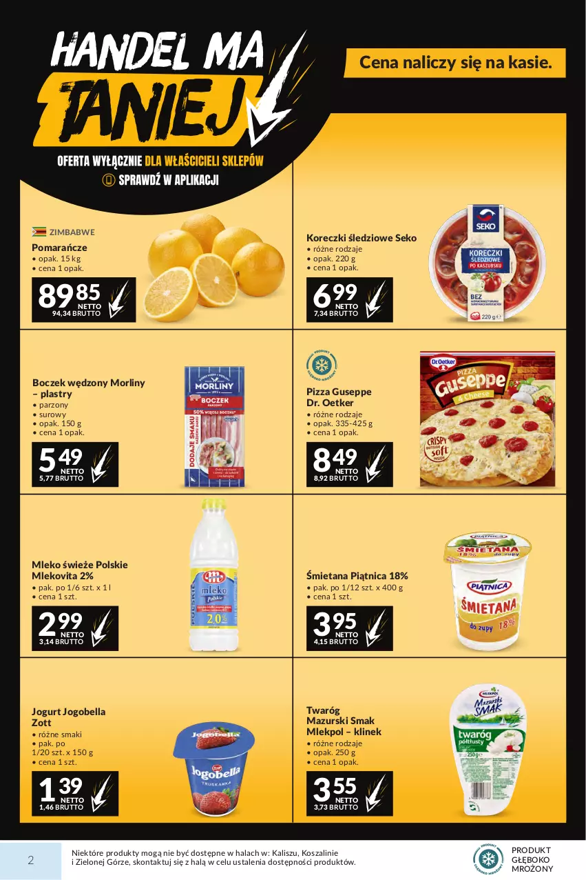 Gazetka promocyjna Makro - Mega oferty dla Twojego Sklepu - ważna 27.10 do 09.11.2026 - strona 2 - produkty: Bell, Bella, Boczek, Dr. Oetker, Jogobella, Jogurt, Koreczki śledziowe, Kosz, Mleko, Mlekovita, Morliny, Piątnica, Pizza, Pomarańcze, SEKO, Szal, Twaróg, Zott