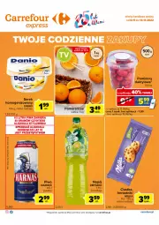 Gazetka promocyjna Carrefour - Gazetka Express - Gazetka - ważna od 14.11 do 14.11.2022 - strona 2 - produkty: Piwo, Ciastka, Ser, Pomarańcze, Siatka, Serek, Herbatniki, Danio, Harnaś, Napój, Pomidory, Milka