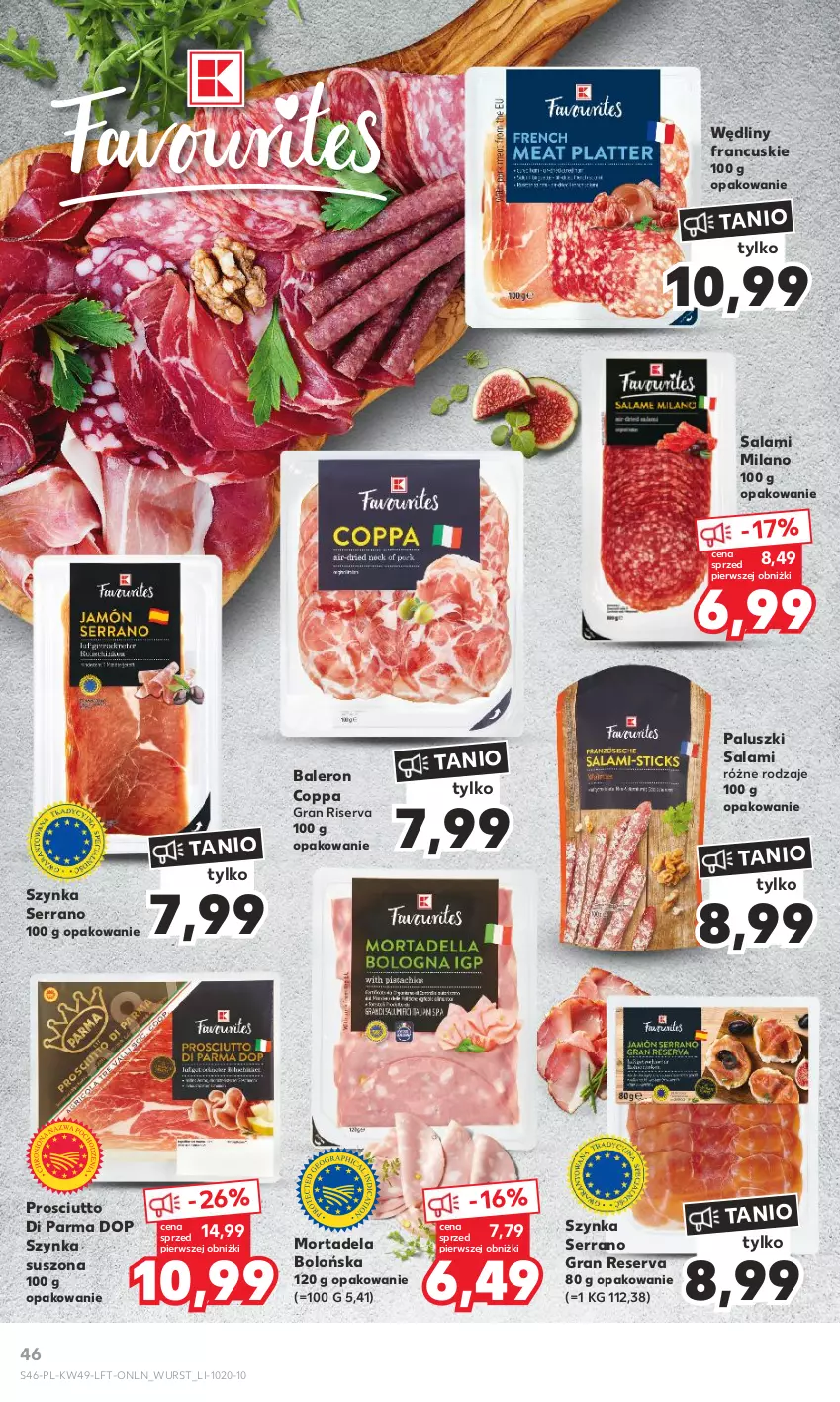 Gazetka promocyjna Kaufland - Gazetka tygodnia - ważna 07.12 do 13.12.2023 - strona 46 - produkty: Gra, Prosciutto, Salami, Ser, Szynka