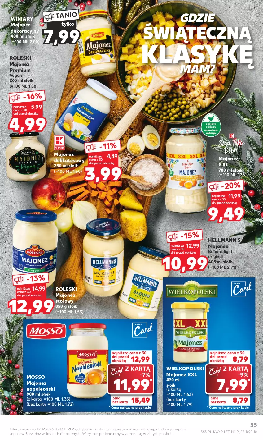 Gazetka promocyjna Kaufland - Gazetka tygodnia - ważna 07.12 do 13.12.2023 - strona 55 - produkty: Babuni, Gin, Majonez, Oleo, Winiary