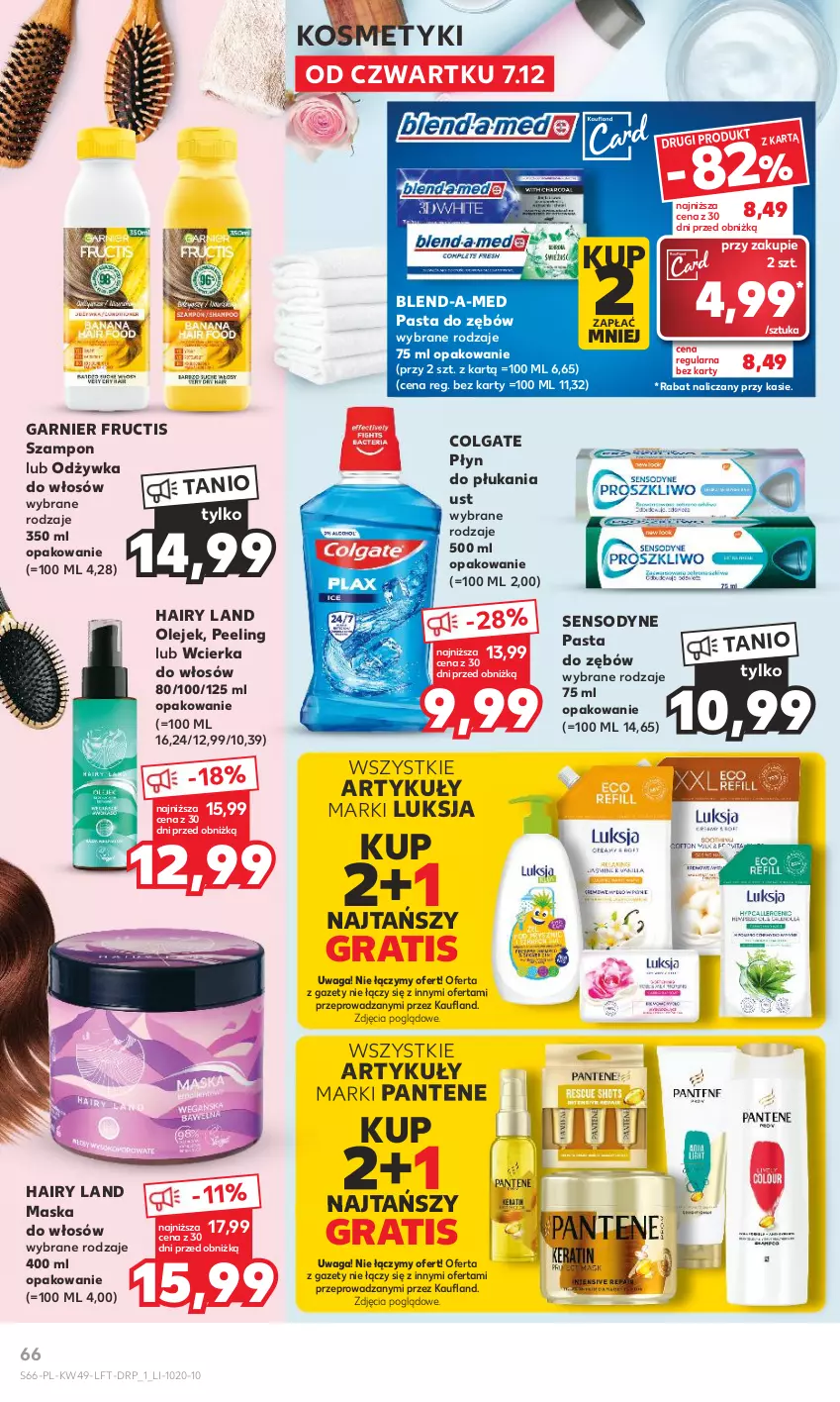 Gazetka promocyjna Kaufland - Gazetka tygodnia - ważna 07.12 do 13.12.2023 - strona 66 - produkty: Blend-a-Med, Colgate, Fructis, Garnier, Gra, LG, Luksja, Maska, Maska do włosów, Odżywka, Olej, Pantene, Pasta do zębów, Peeling, Płyn do płukania, Sensodyne, Szampon, Waga