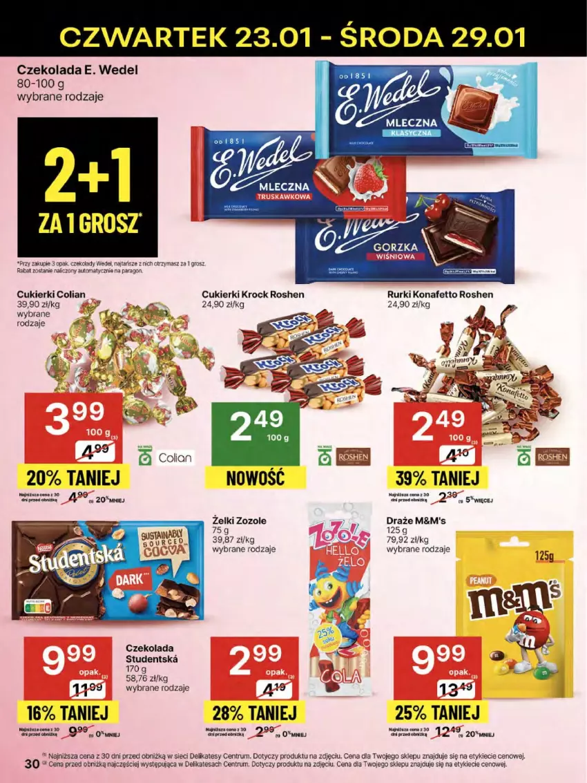 Gazetka promocyjna Delikatesy Centrum - NOWA GAZETKA Delikatesy Centrum od 23 stycznia! 23-29.01.2025 - ważna 23.01 do 29.01.2025 - strona 30 - produkty: Cukier, Cukierki, Czekolada, E. Wedel, Rum, Rurki