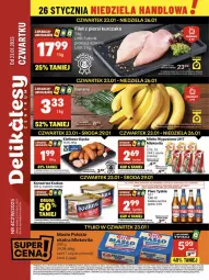 Gazetka promocyjna Delikatesy Centrum - NOWA GAZETKA Delikatesy Centrum od 23 stycznia! 23-29.01.2025 - Gazetka - ważna od 29.01 do 29.01.2025 - strona 1 - produkty: Piwa, Piwo, Kurczak, Banany, Krakus, Ser, Rum, Filet z piersi kurczaka, Tyskie, Orka, Mleko