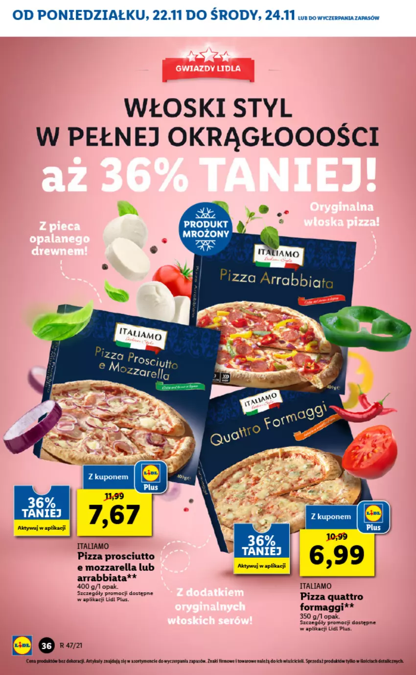 Gazetka promocyjna Lidl - GAZETKA - ważna 22.11 do 24.11.2021 - strona 36 - produkty: Maggi, Mozzarella, Pizza, Prosciutto