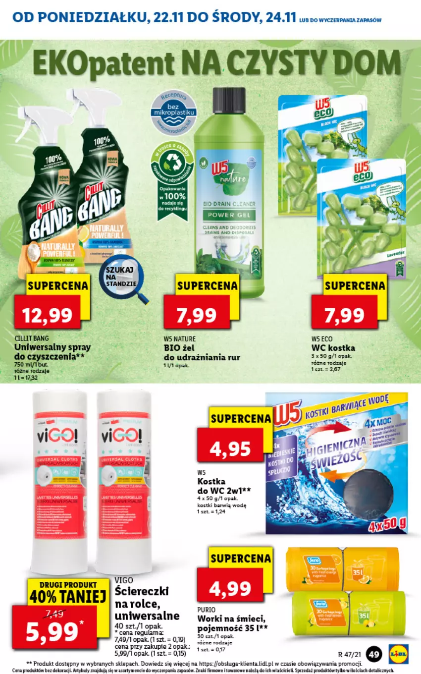 Gazetka promocyjna Lidl - GAZETKA - ważna 22.11 do 24.11.2021 - strona 49 - produkty: Fa, Kostka do wc, Pur