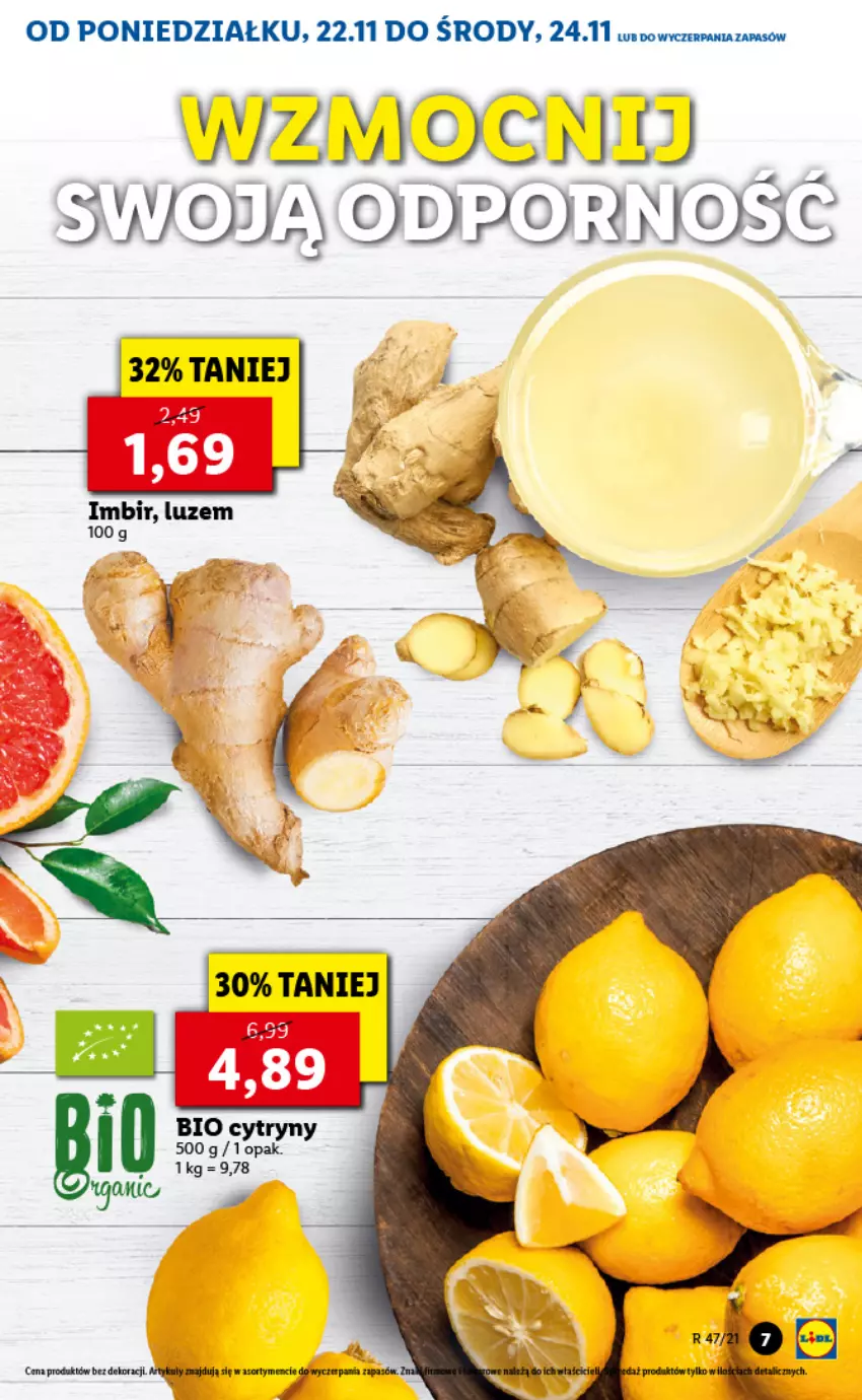 Gazetka promocyjna Lidl - GAZETKA - ważna 22.11 do 24.11.2021 - strona 7 - produkty: Amica, Cytryny, Imbir, Por