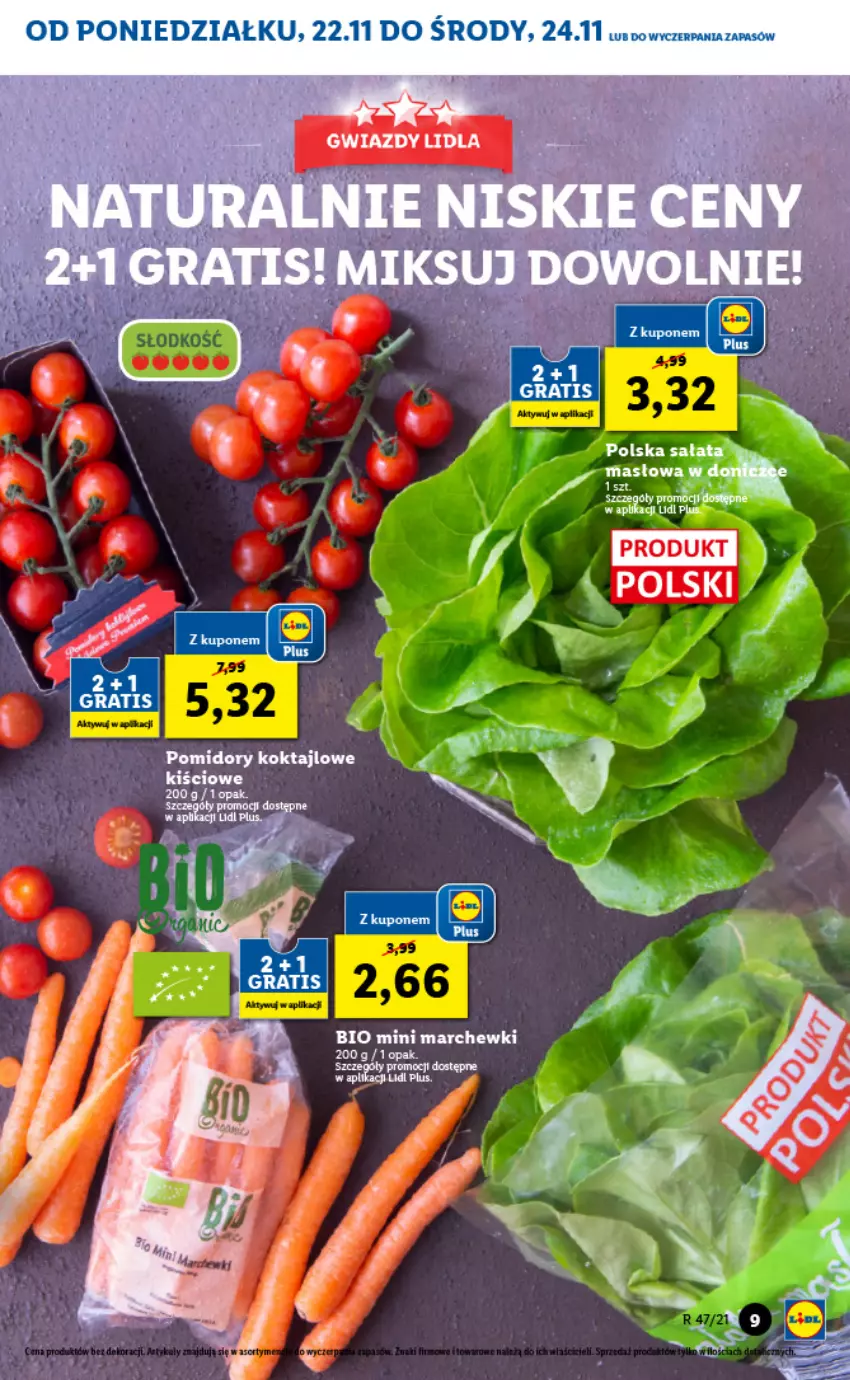 Gazetka promocyjna Lidl - GAZETKA - ważna 22.11 do 24.11.2021 - strona 9 - produkty: Fa, Pomidory, Sałat