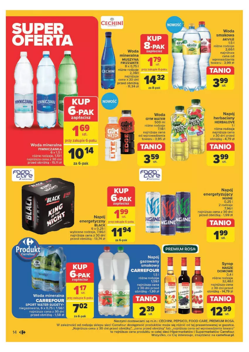 Gazetka promocyjna Carrefour - ważna 29.04 do 11.05.2024 - strona 8 - produkty: Fa, Gin, Lack, Mus, Napój, Napój energetyczny, Szyna, Woda, Woda mineralna