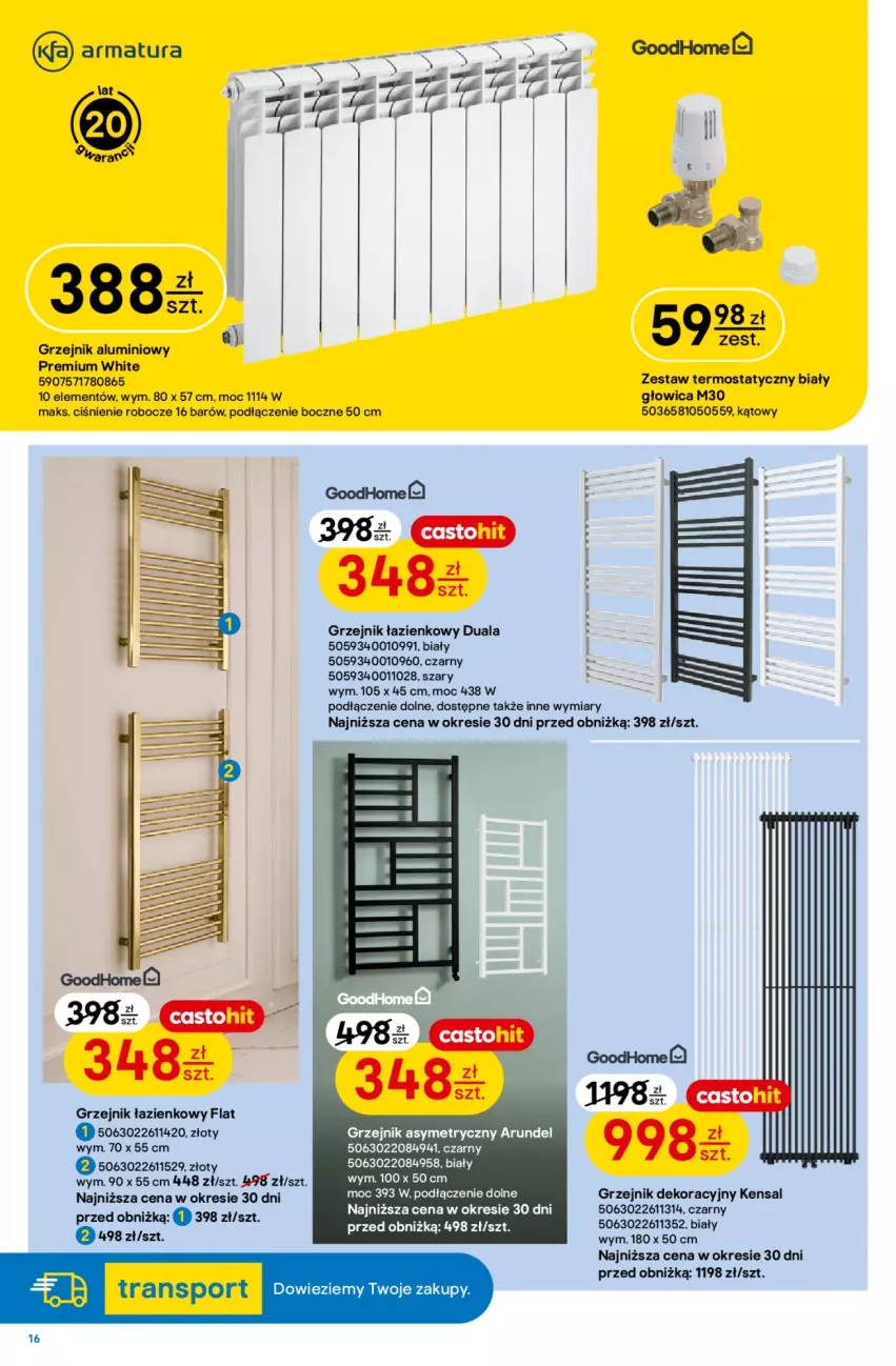Gazetka promocyjna Castorama - Gazetka Budowa i Remont 29.07-11.08.2026 - ważna 29.07 do 11.08.2026 - strona 16 - produkty: Fa, Grzejnik, Grzejnik łazienkowy, Por, Sport, Termos, Tran