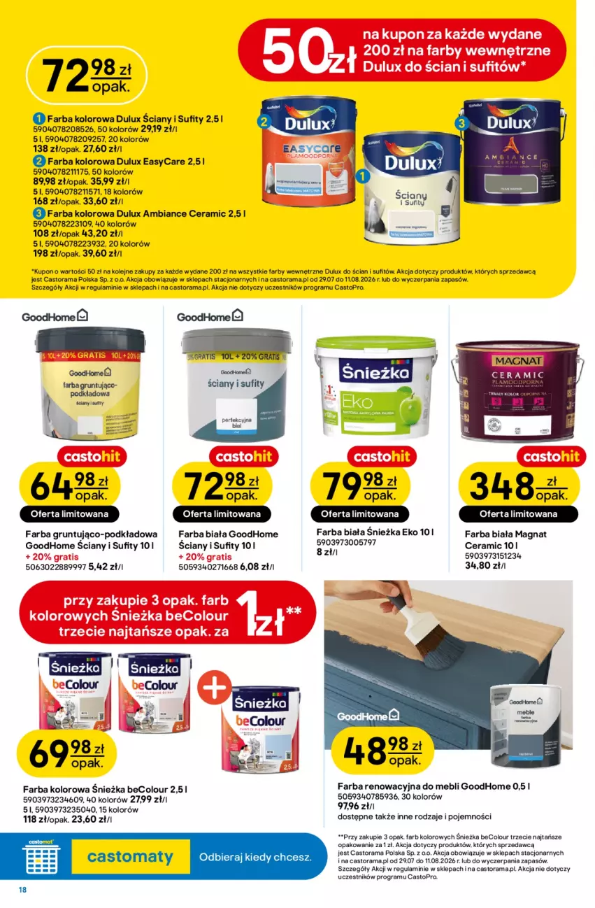 Gazetka promocyjna Castorama - Gazetka Budowa i Remont 29.07-11.08.2026 - ważna 29.07 do 11.08.2026 - strona 18 - produkty: AEG, Astor, Dulux, Fa, Gra, Grunt, Olej, Podkład, Rama, Top