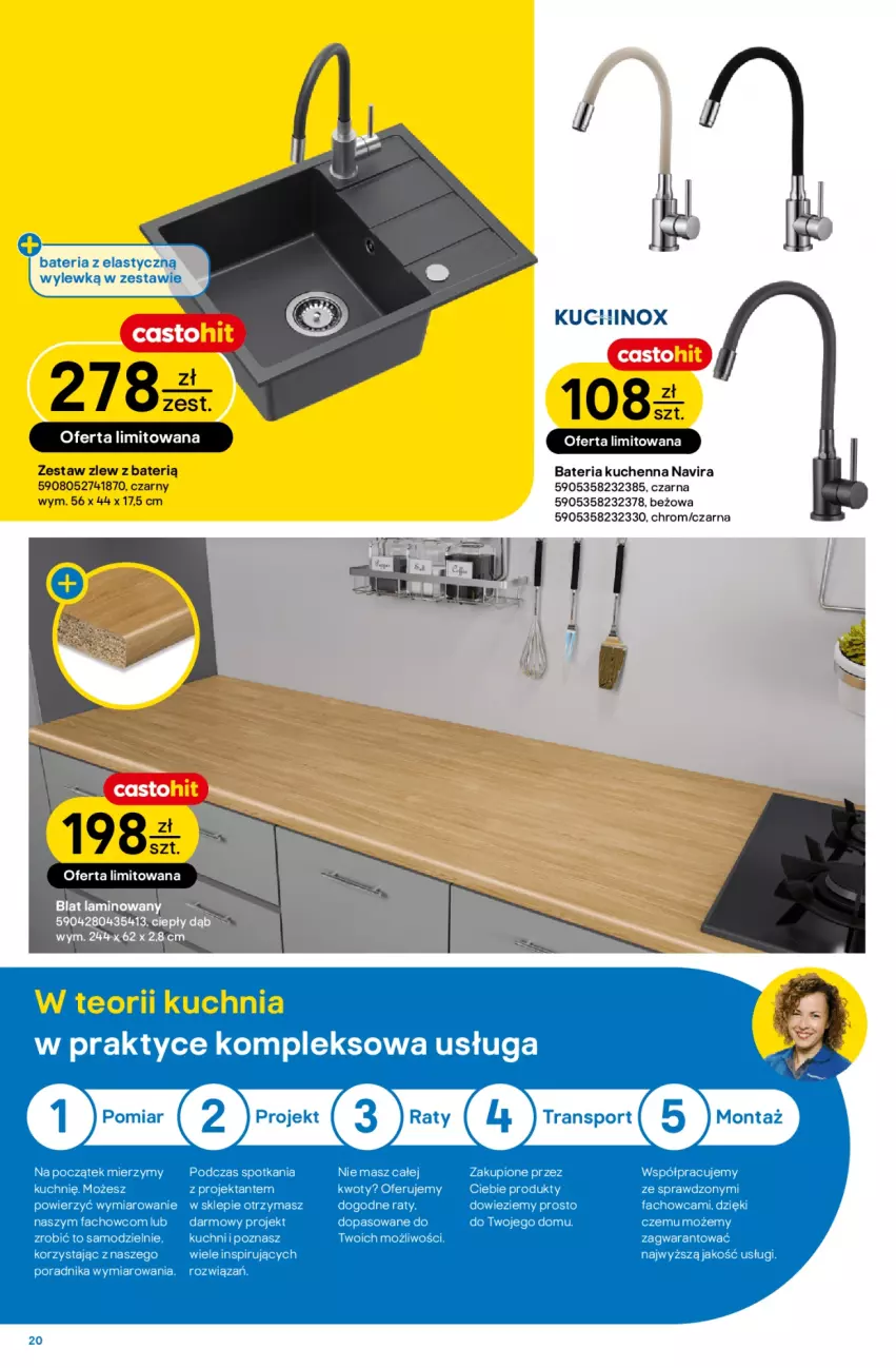 Gazetka promocyjna Castorama - Gazetka Budowa i Remont 29.07-11.08.2026 - ważna 29.07 do 11.08.2026 - strona 20 - produkty: Bateria, Bateria kuchenna, Fa, Kuchnia, Por, Sport, Tran, Zlew