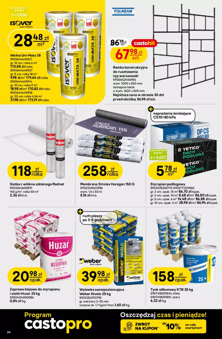 Gazetka promocyjna Castorama - Gazetka Budowa i Remont 29.07-11.08.2026 - ważna 29.07 do 11.08.2026 - strona 24 - produkty: Klej, Mop, Ramka, Siatka, Wełna, Wylewka samopoziomująca, Zaprawa klejowa
