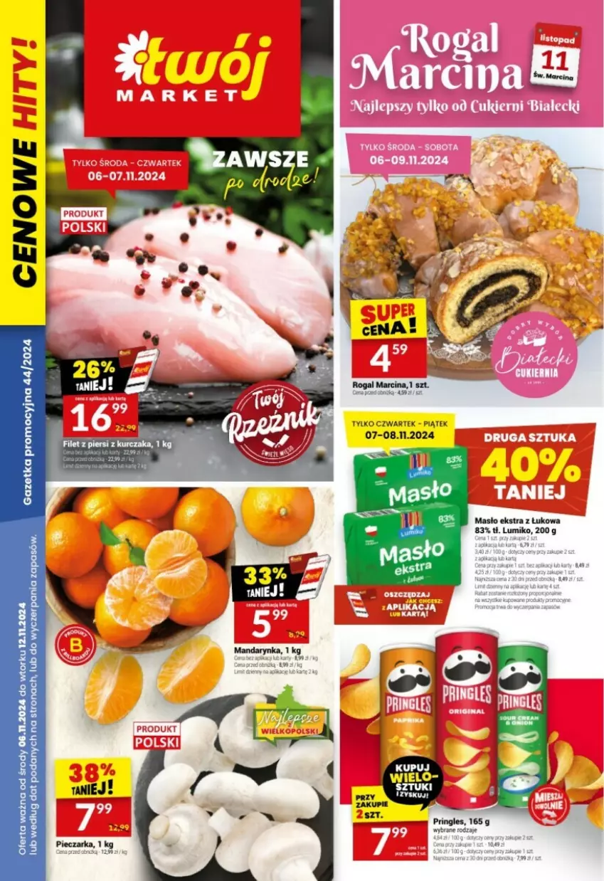 Gazetka promocyjna Twoj Market - ważna 06.11 do 12.11.2024 - strona 1 - produkty: Masło, Piec, Pieczarka