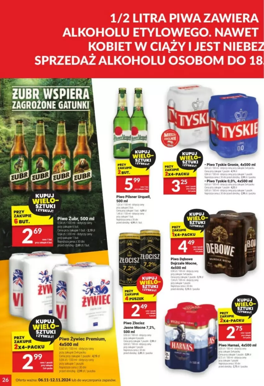 Gazetka promocyjna Twoj Market - ważna 06.11 do 12.11.2024 - strona 19 - produkty: Harnaś, Pilsner Urquell, Piwo, Tyskie