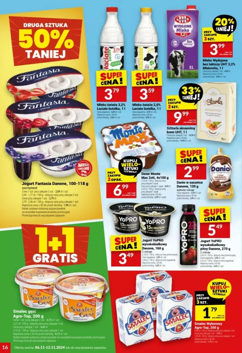 Gazetka promocyjna Twoj Market - ważna 06.11 do 12.11.2024 - strona 8 - produkty: Aksam, Danio, Danone, Fa, Fanta, Jogurt, Mleko, Sok, Zott