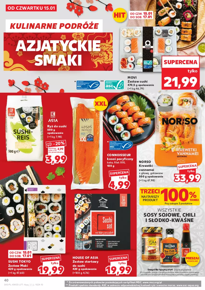 Gazetka promocyjna Kaufland - Gazetka tygodnia - ważna 15.01 do 21.01.2026 - strona 40 - produkty: House of Asia, Krewetki, Por, Ryż, Ryż do sushi, Sos, Sushi, Waga