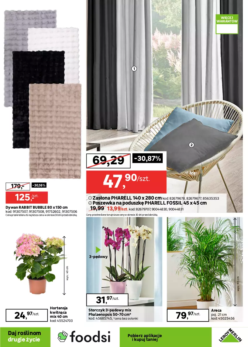 Gazetka promocyjna Leroy Merlin - Gazetka Leroy Merlin - ważna 25.02 do 24.03.2026 - strona 19 - produkty: Dywan, Karnisz, Listwa, Poszewka, Roleta, Storczyk, Szyna, Zasłona