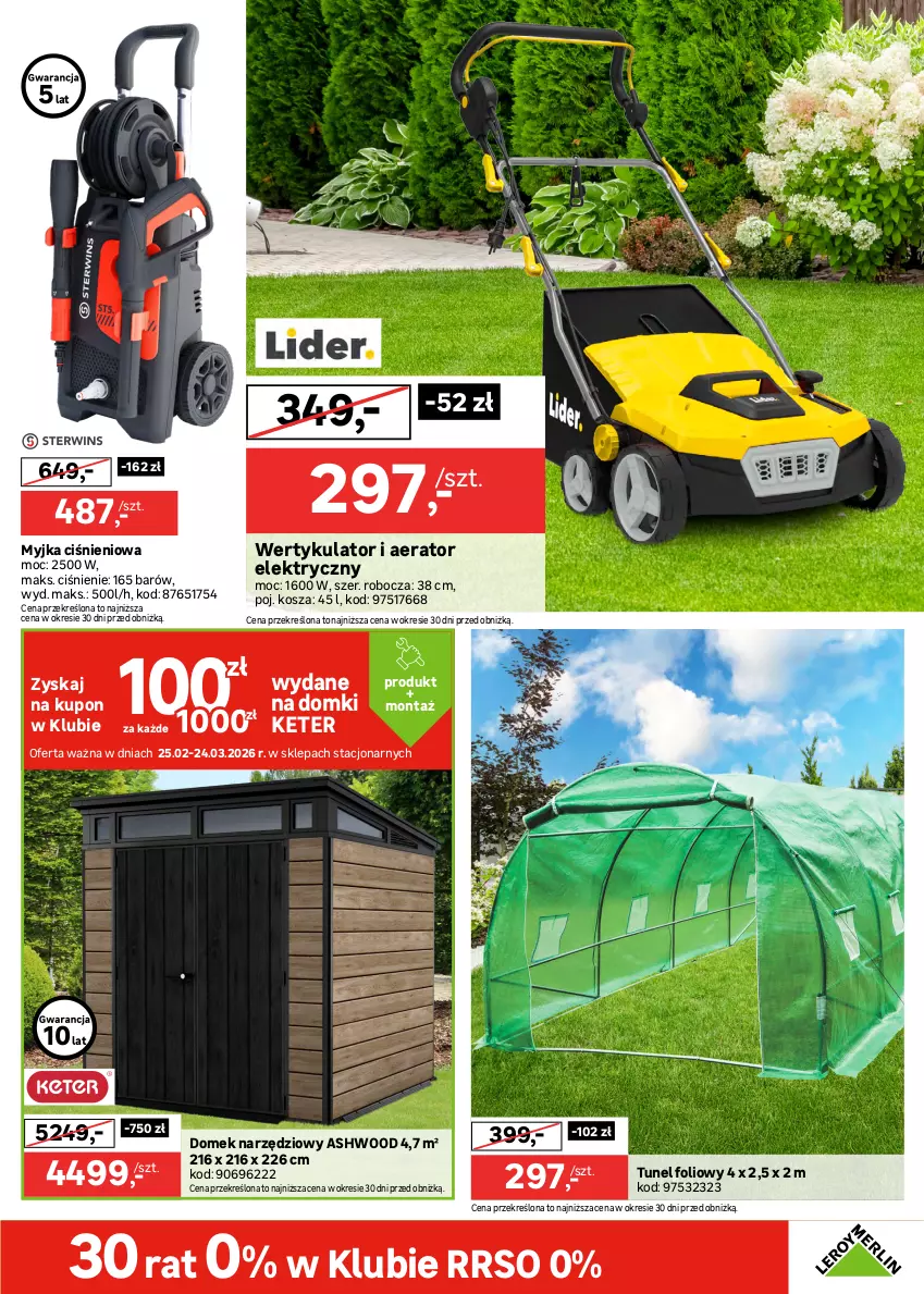 Gazetka promocyjna Leroy Merlin - Gazetka Leroy Merlin - ważna 25.02 do 24.03.2026 - strona 25 - produkty: Garaż, Gra, Kosz, Myjka ciśnieniowa, Ogród, Tunel