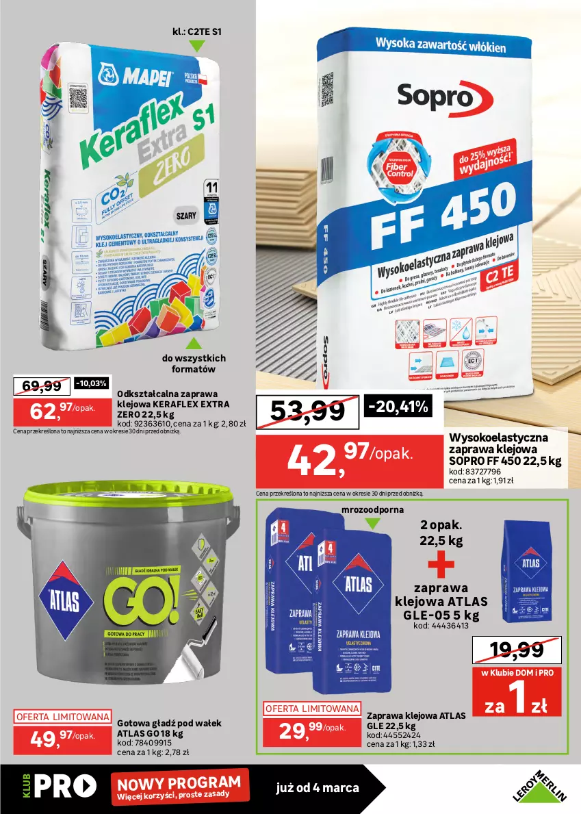 Gazetka promocyjna Leroy Merlin - Gazetka Leroy Merlin - ważna 25.02 do 24.03.2026 - strona 29 - produkty: Cement, Gra, Grunt, Klej, LANA, Mop, Optima, Por, Sok, Wałek, Wylewka samopoziomująca, Zaprawa klejowa